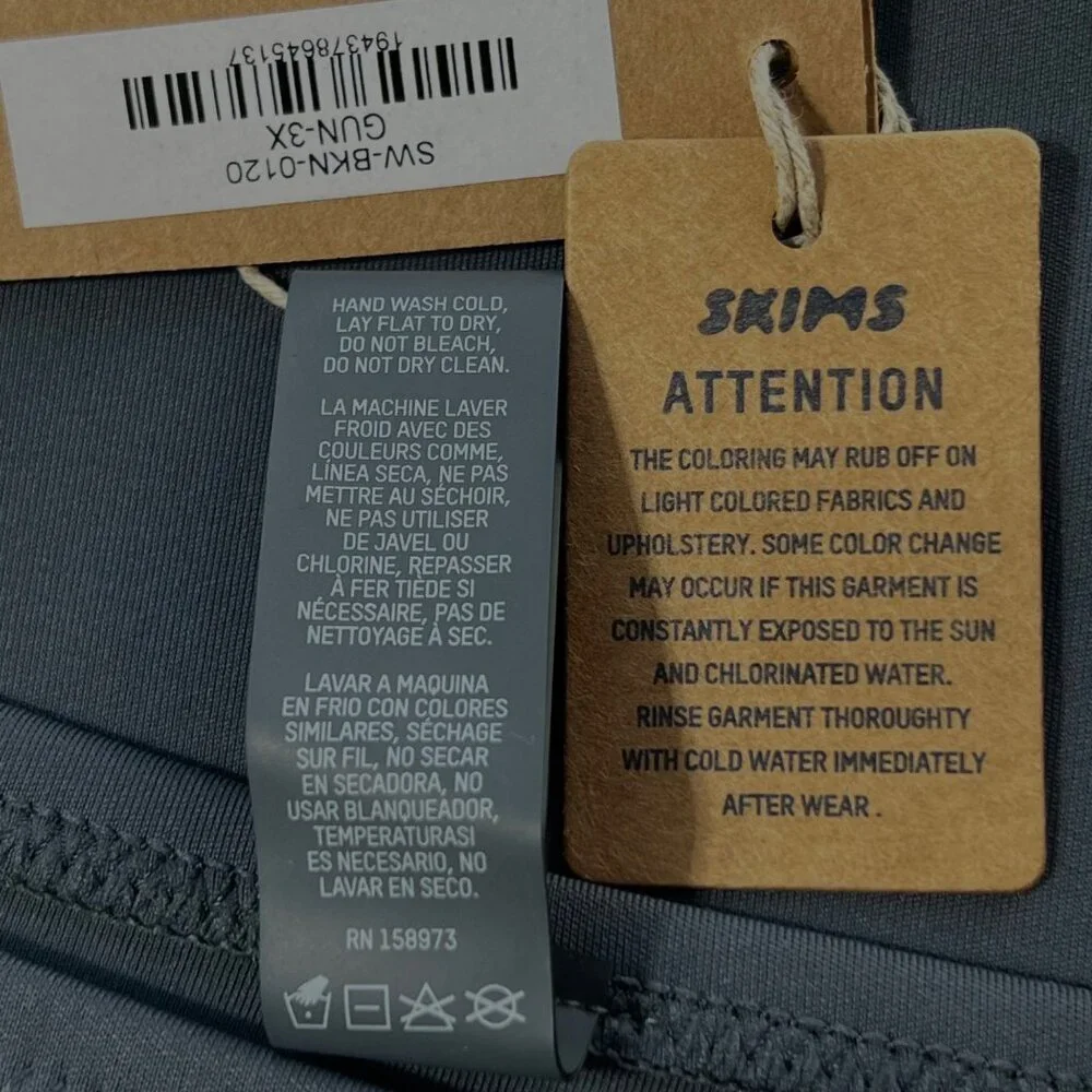 SKIMS Shaping Swim Dipped‎ Bikini Bottom Gunmetal 3X